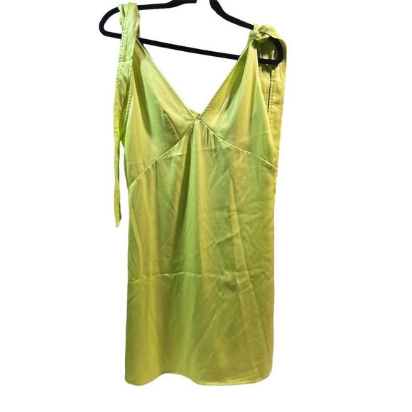 Stine Goya Rosario Tie Strap Satin Dress Yuzu Green Women's M - Picture 3 of 7